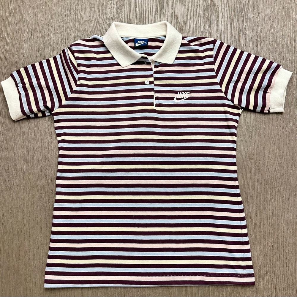 Vintage Nike Striped Polo Shirt | 90s Y2K Tenniscore | Women’s M